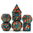 Blue-Fire Dragon Scale Dice Set