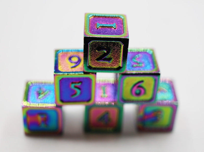 Burnt Opal D6 Metal Dice Set Metal Dice Foam Brain Games