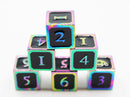 Black and Burnt Opal D6 Metal Dice Set Metal Dice Foam Brain Games