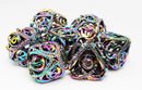 Burnt Opal Jeweled Hollow Hearts RPG Metal Dice Set Metal Dice Foam Brain Games