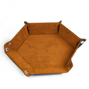 Leatherette & Velvet Dice Tray (Camel Hex) Dice Tray Foam Brain Games