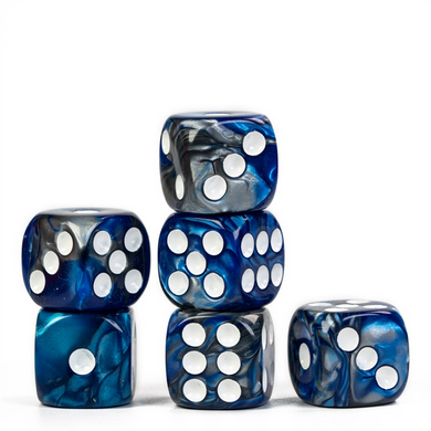 Cold Iron - 12 piece Pip D6's Plastic Dice Foam Brain Games