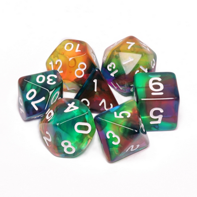 Colorful Wind RPG Dice Set Plastic Dice Foam Brain Games | D20 Games