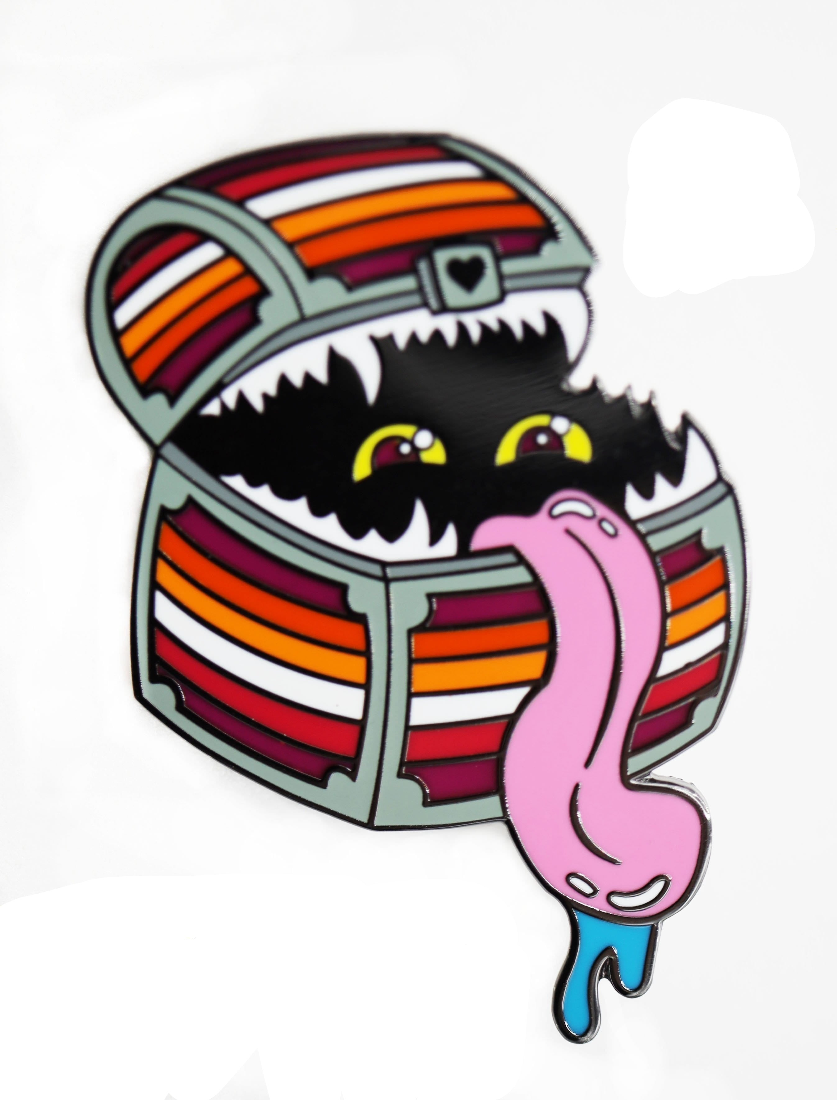 Enamel Mimic  Pride Pin - Lesbian Enamel Pin Foam Brain Games | D20 Games