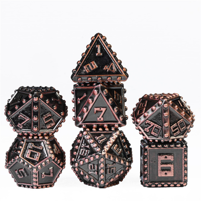 Copper Brigandine Armor RPG Metal Dice Set Metal Dice Foam Brain Games | D20 Games