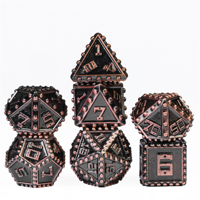 Copper Brigandine Armor RPG Metal Dice Set Metal Dice Foam Brain Games