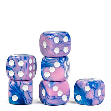 Cotton Candy - 12 piece Pip D6's Plastic Dice Foam Brain Games