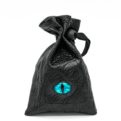 Black Leatherette Cyberpunk Eye Dice Bag Dice Box Foam Brain Games | D20 Games