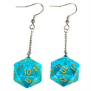 D20 Aurora Earrings: Cyan  Foam Brain Games