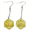 D20 Aurora Earrings: Yellow  Foam Brain Games
