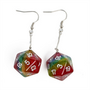 D20 Earrings: Glitter Rainbow  Foam Brain Games