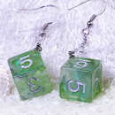 D6 Galaxy Earrings: Green & Purple  Foam Brain Games