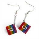 D6 Earrings: Glitter Rainbow  Foam Brain Games