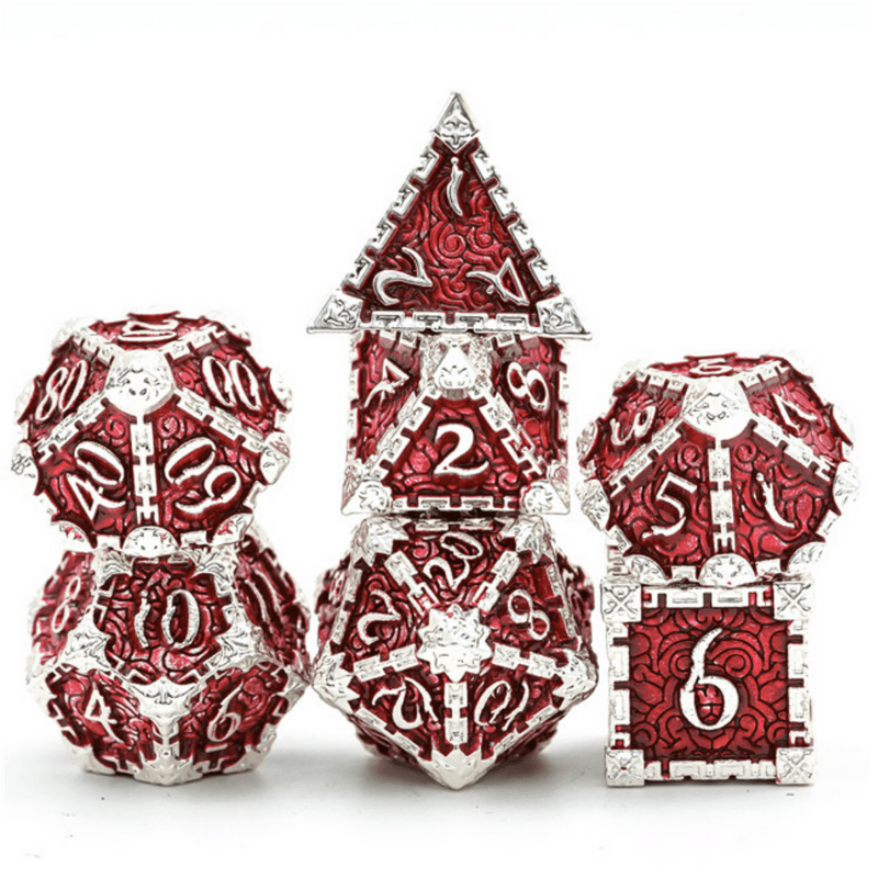 Dagger of Venom: Silver Ruby RPG Metal Dice Set