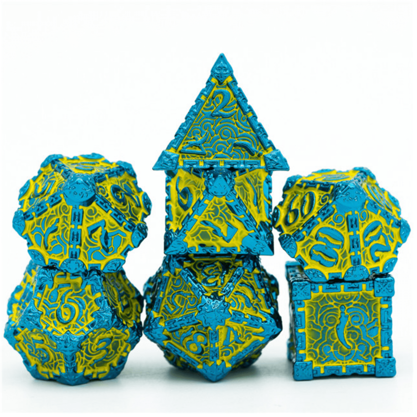 Dagger of Venom: Yellow RPG Metal Dice Set Metal Dice Foam Brain Games | D20 Games
