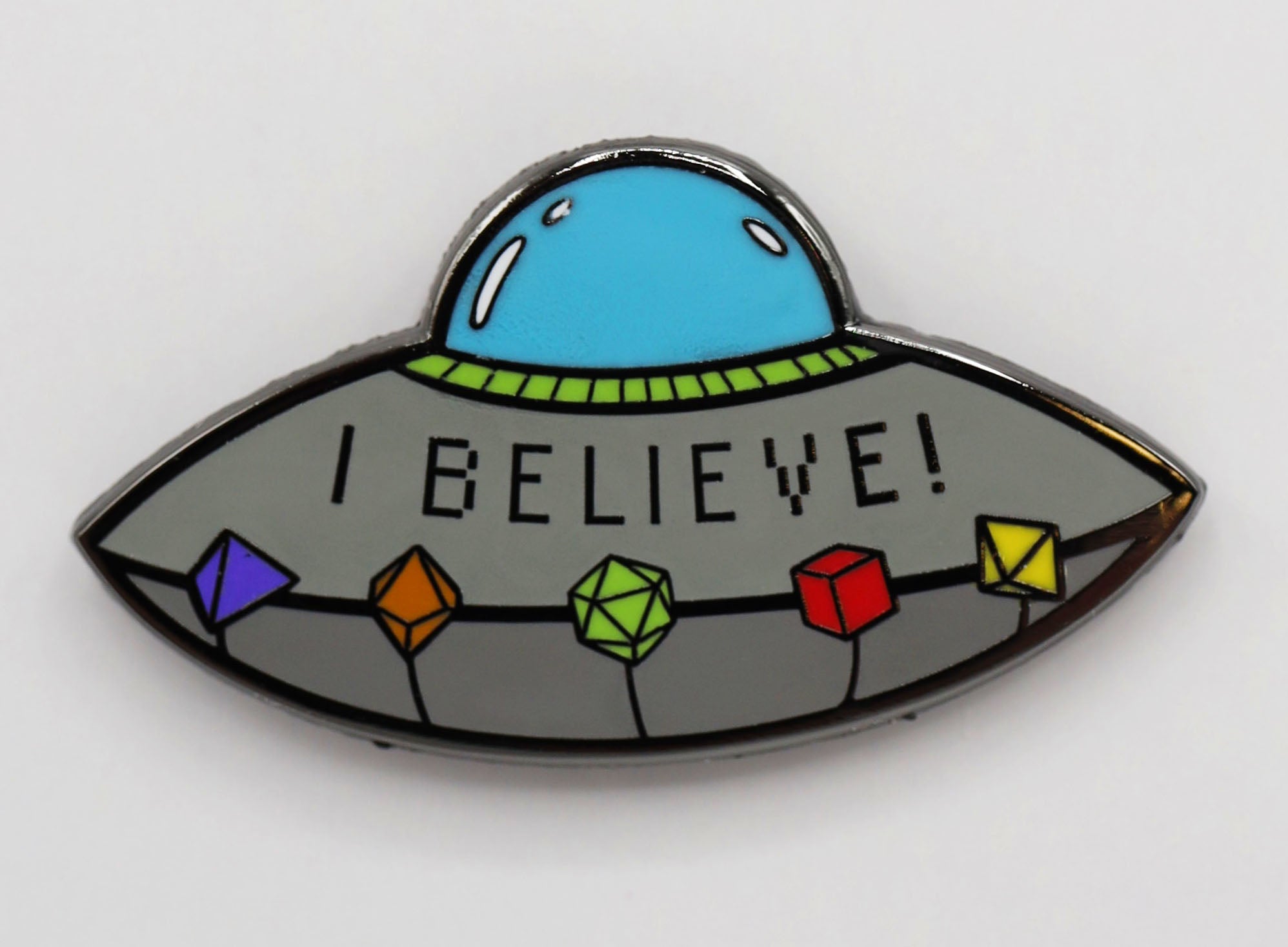 Dice 51 Pin: Dice UFO Enamel Pin Foam Brain Games | D20 Games