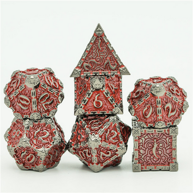 Dagger of Venom: Nightmetal and Garnet RPG Metal Dice Set Metal Dice Foam Brain Games