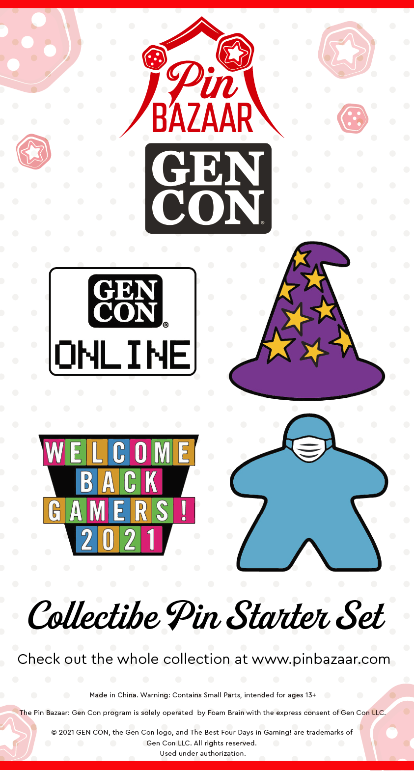 Pin Bazaar: Gen Con 2021 Starter Kit **SEE NOTES** | D20 Games