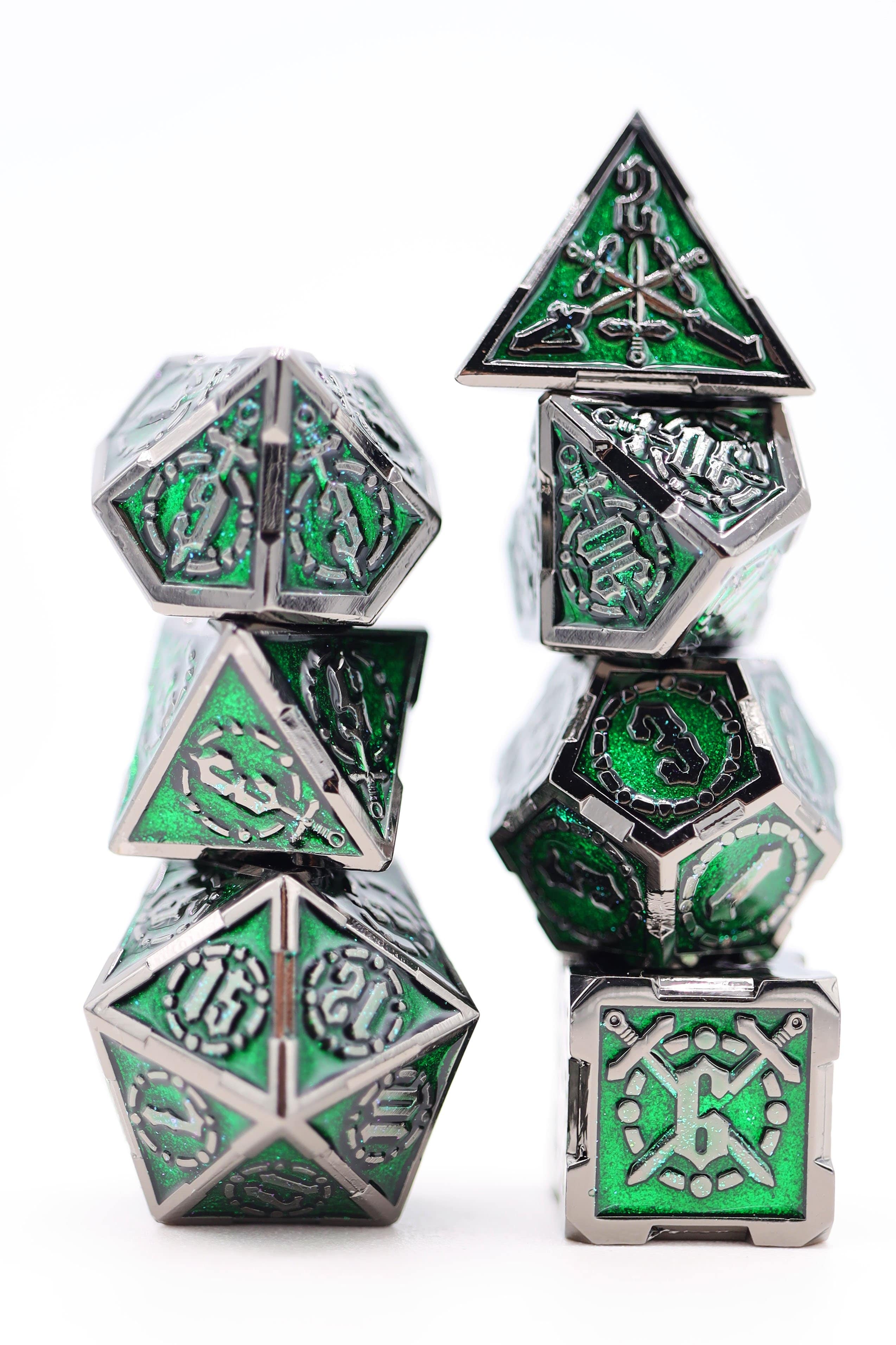 Enchanted Forest Sword RPG Metal Dice Set Metal Dice Foam Brain Games | D20 Games