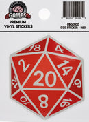 D20 Sticker: Red Stickers Foam Brain Games
