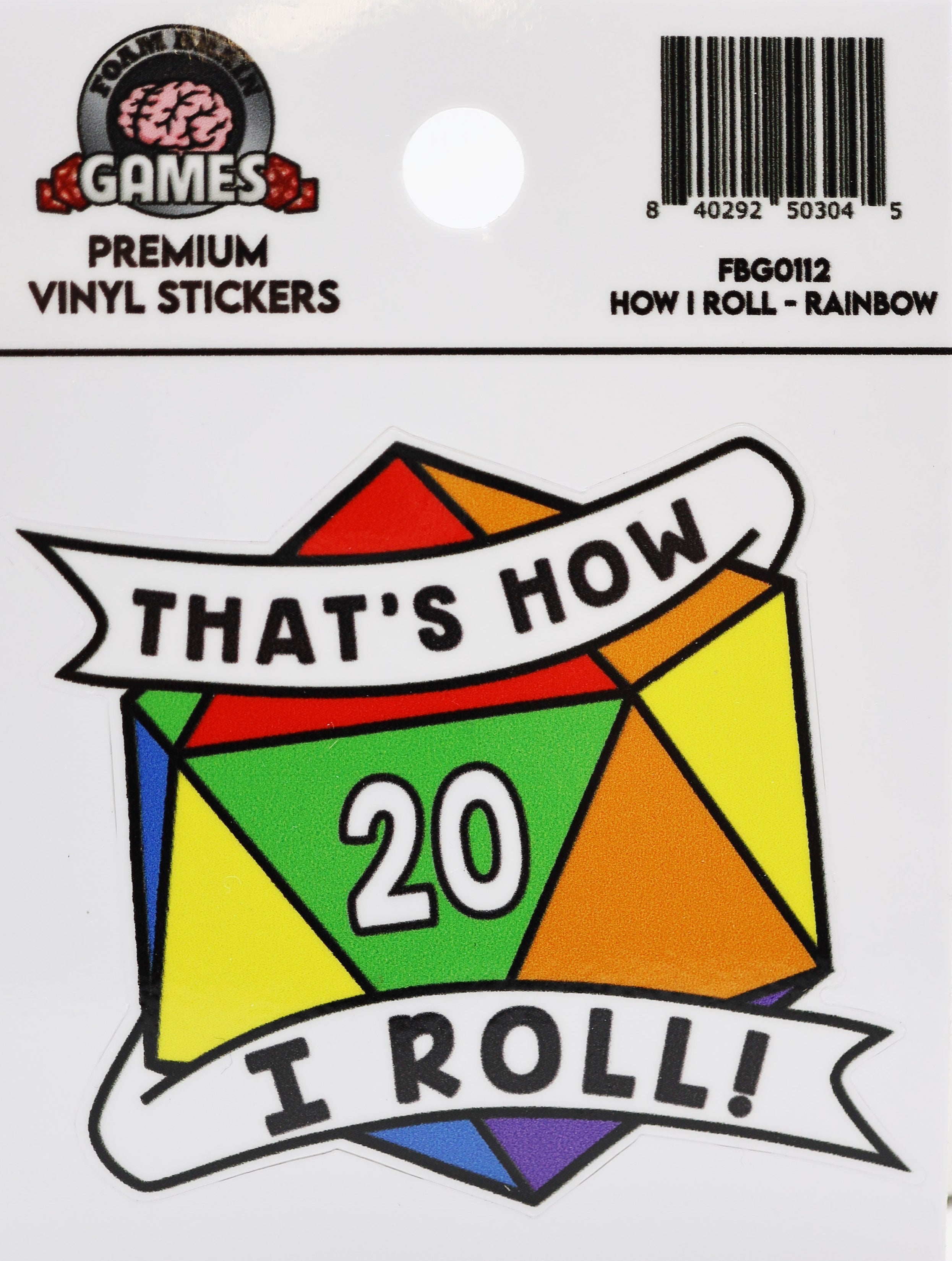 Thats How I Roll Sticker: Rainbow Pride Stickers Foam Brain Games | D20 Games