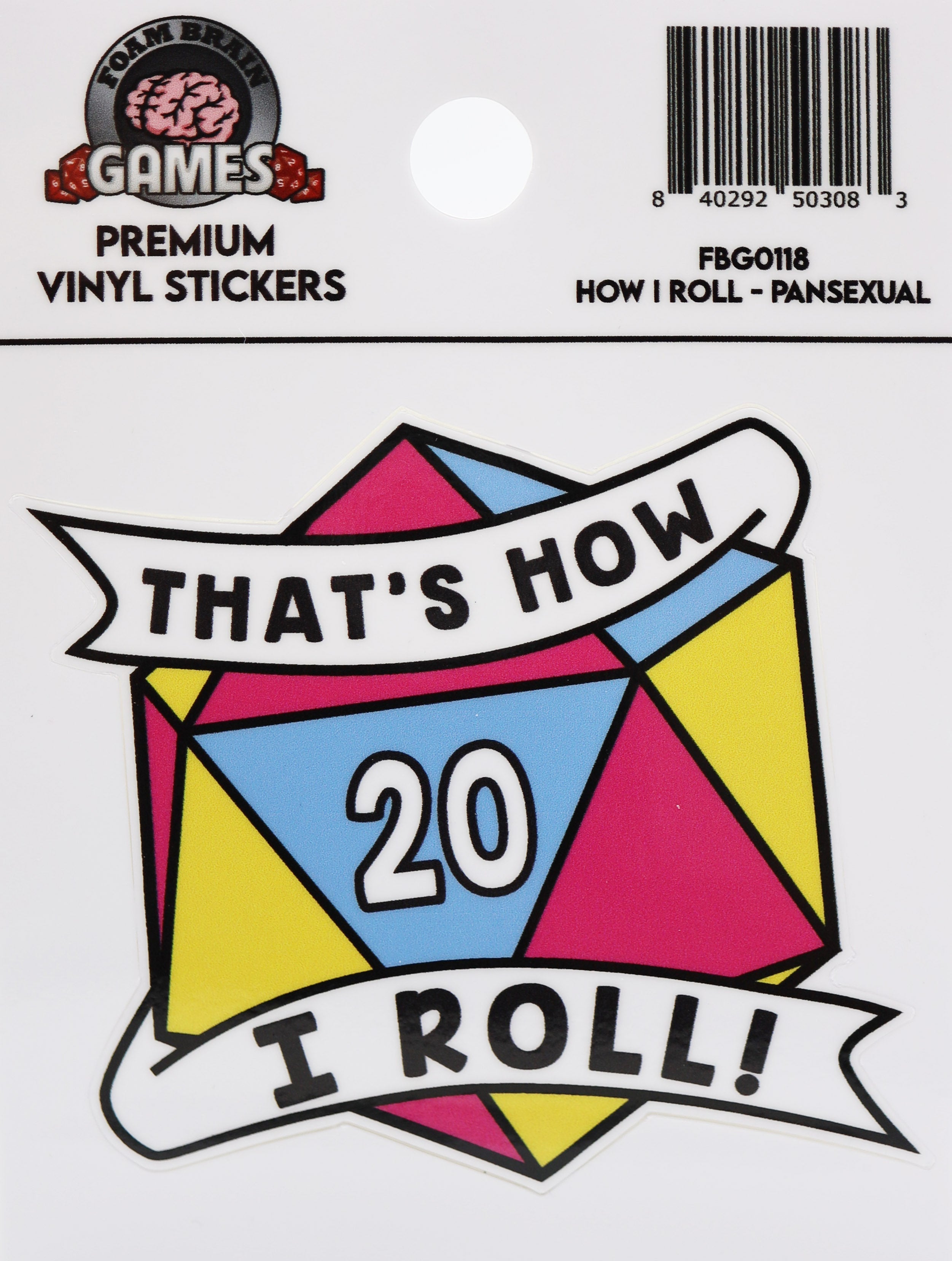 Thats How I Roll Sticker: Pansexual Pride Stickers Foam Brain Games | D20 Games