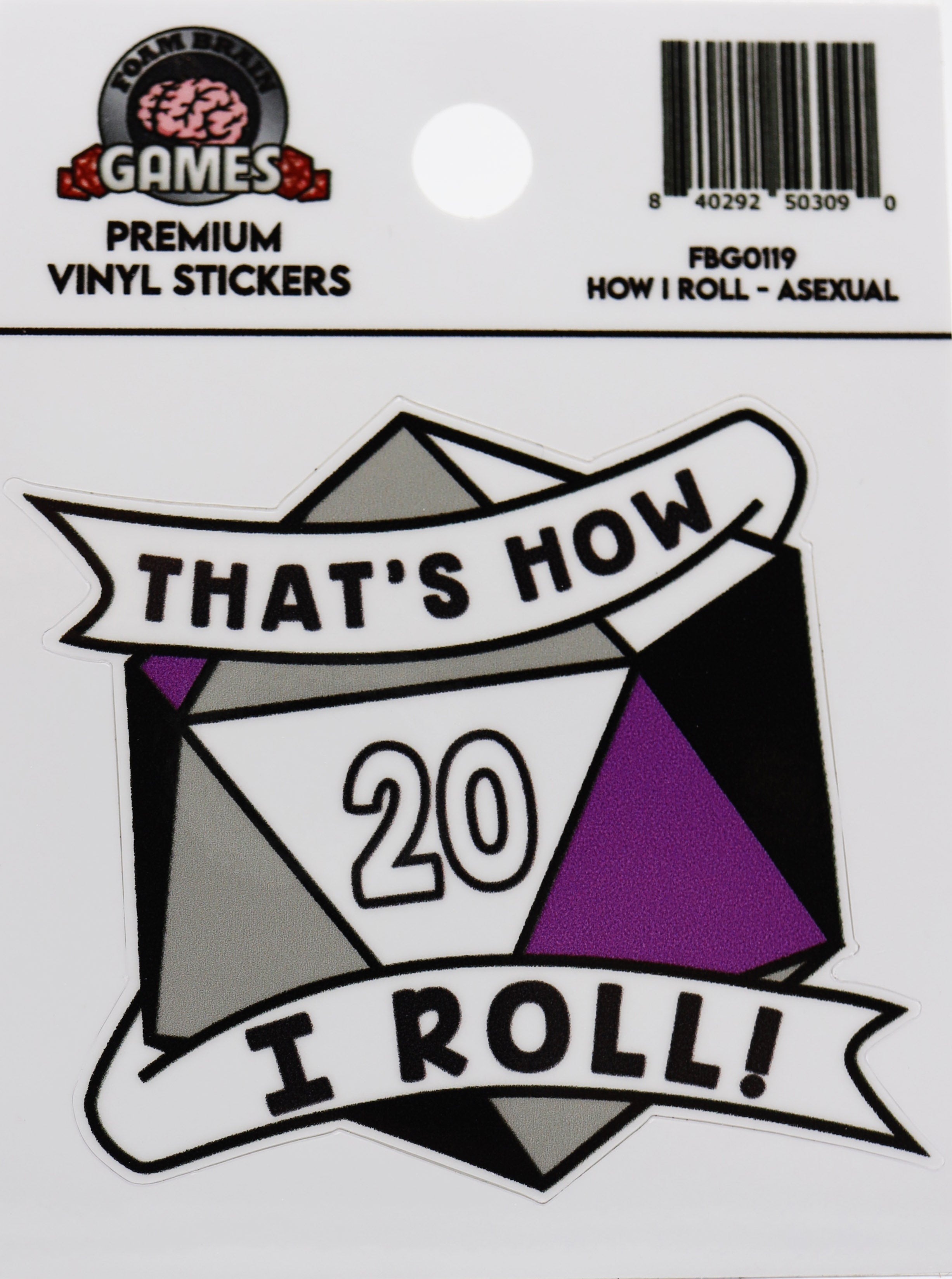 Thats How I Roll Sticker: Asexual Pride Stickers Foam Brain Games | D20 Games