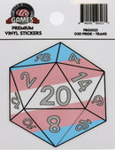 D20 Sticker: Transgender Pride Stickers Foam Brain Games
