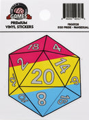D20 Sticker: Pansexual Pride Stickers Foam Brain Games