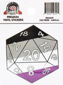 D20 Sticker: Asexual Pride Stickers Foam Brain Games