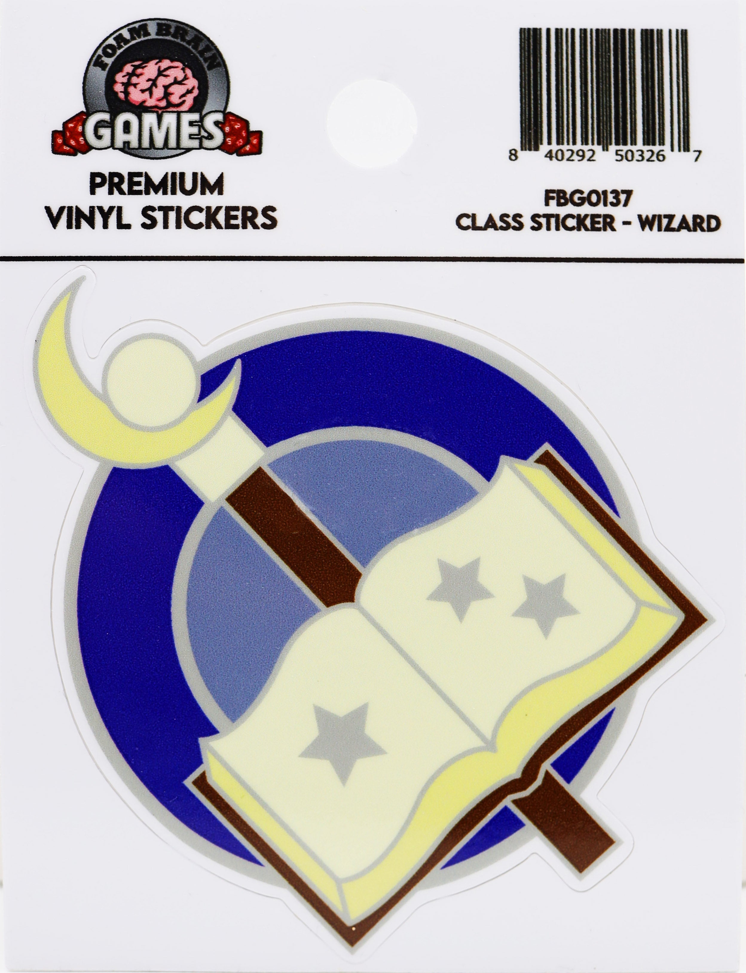 Class Sticker: Wizard Stickers Foam Brain Games | D20 Games
