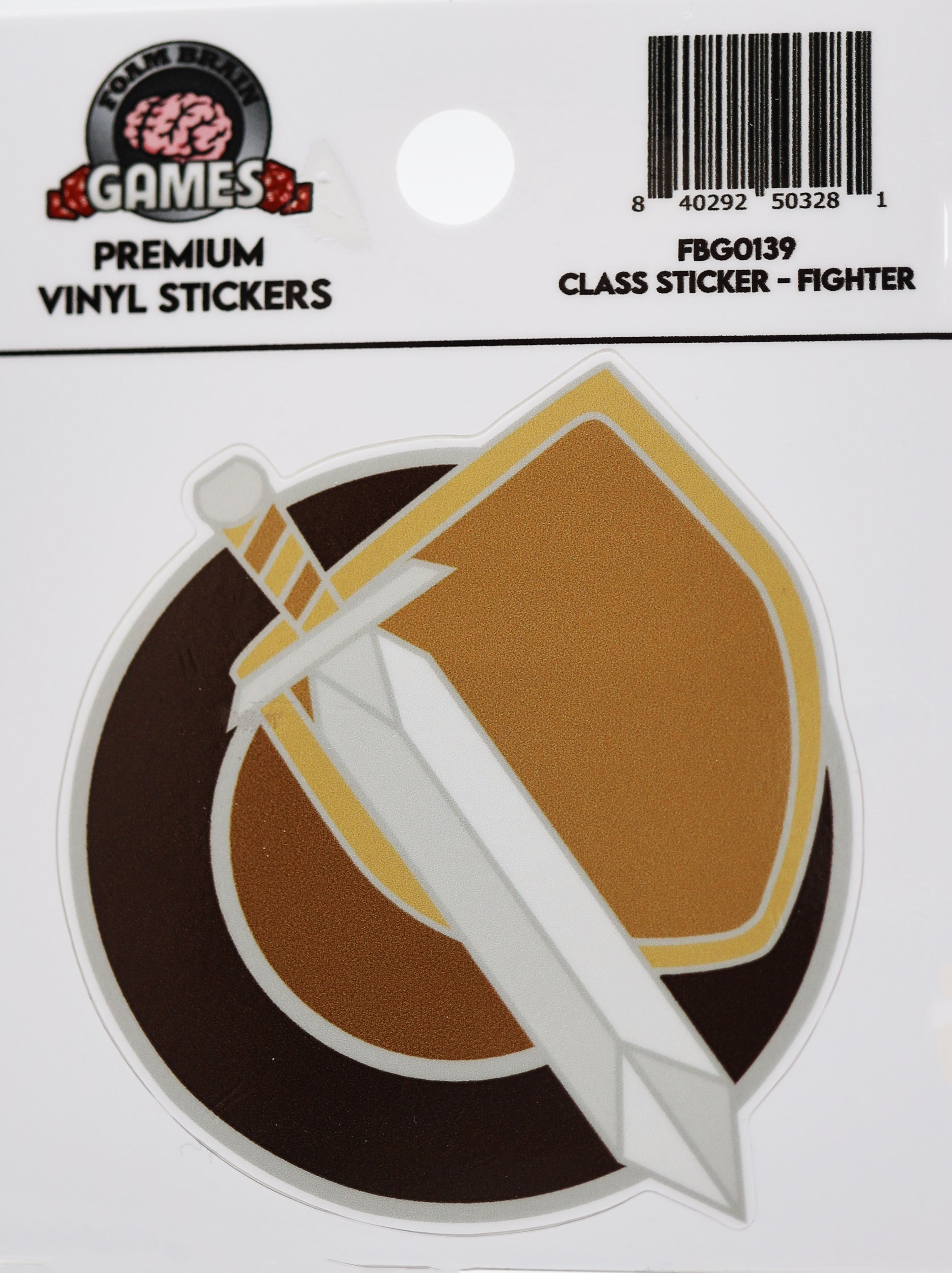 Class Sticker: Fighter Stickers Foam Brain Games | D20 Games