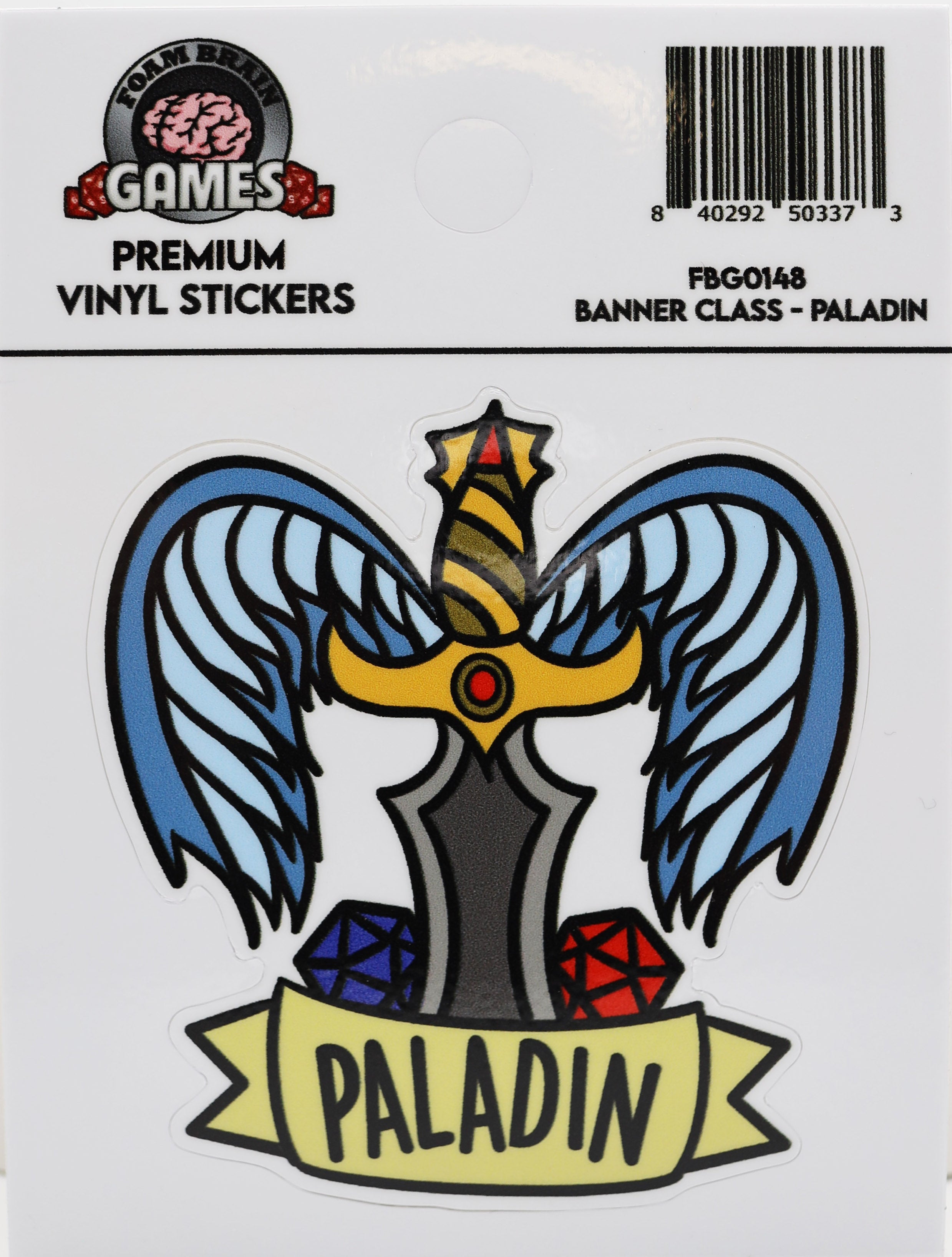 Banner Class Sticker: Paladin Stickers Foam Brain Games | D20 Games