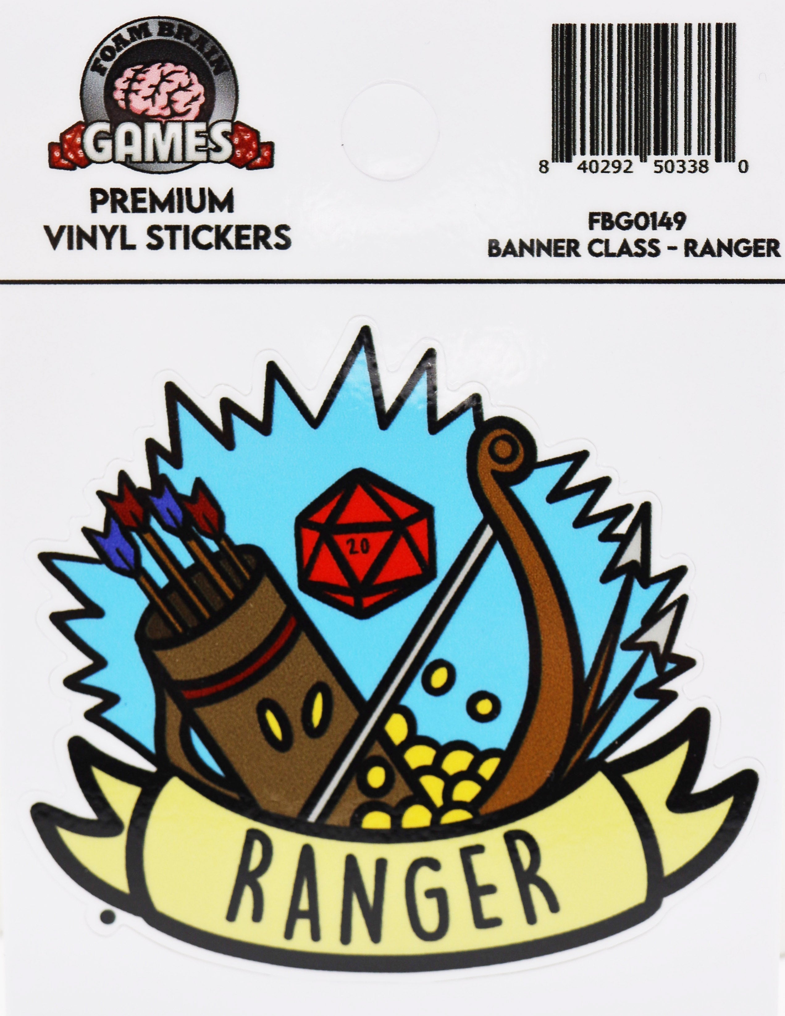 Banner Class Sticker: Ranger Stickers Foam Brain Games | D20 Games