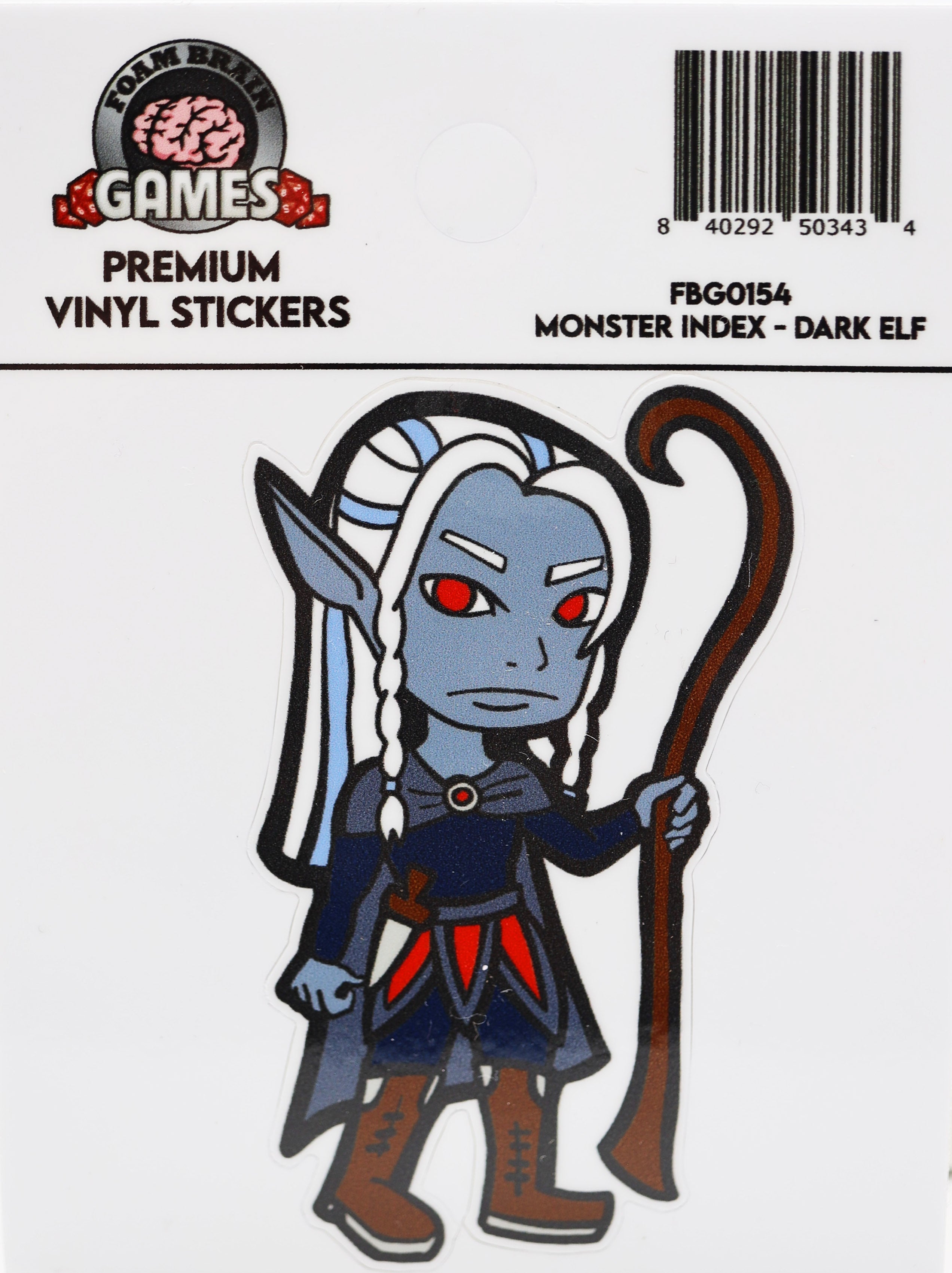 Monster Index Sticker: Dark Elf Stickers Foam Brain Games | D20 Games
