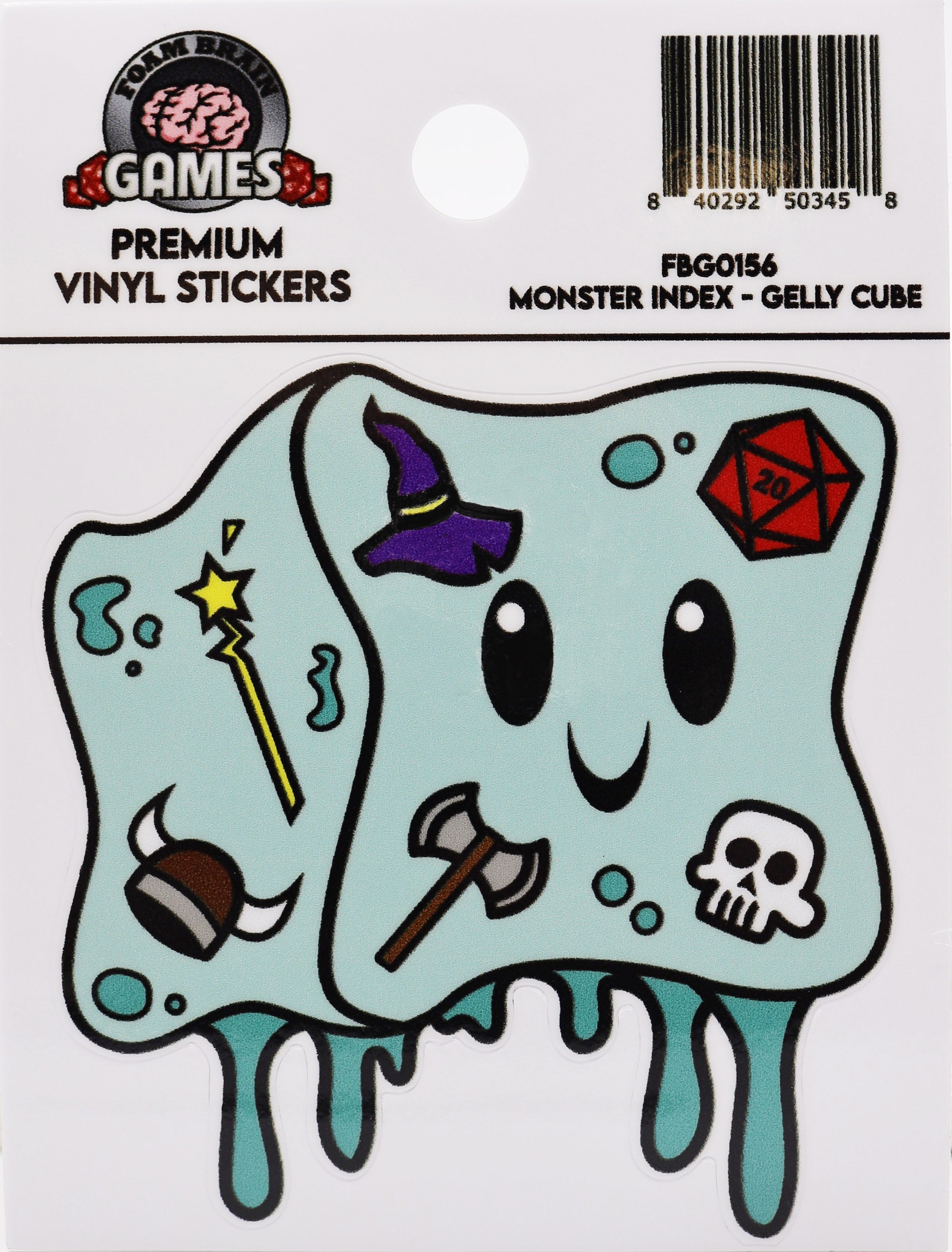 Monster Index Sticker: Gelly Cube Stickers Foam Brain Games | D20 Games