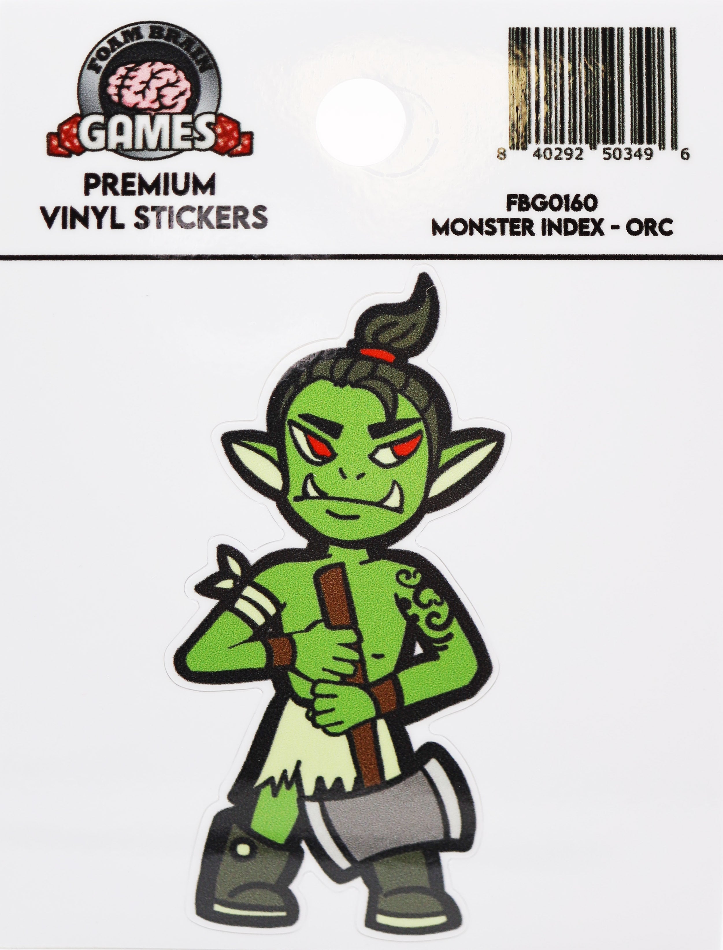 Monster Index Sticker: Orc Stickers Foam Brain Games | D20 Games