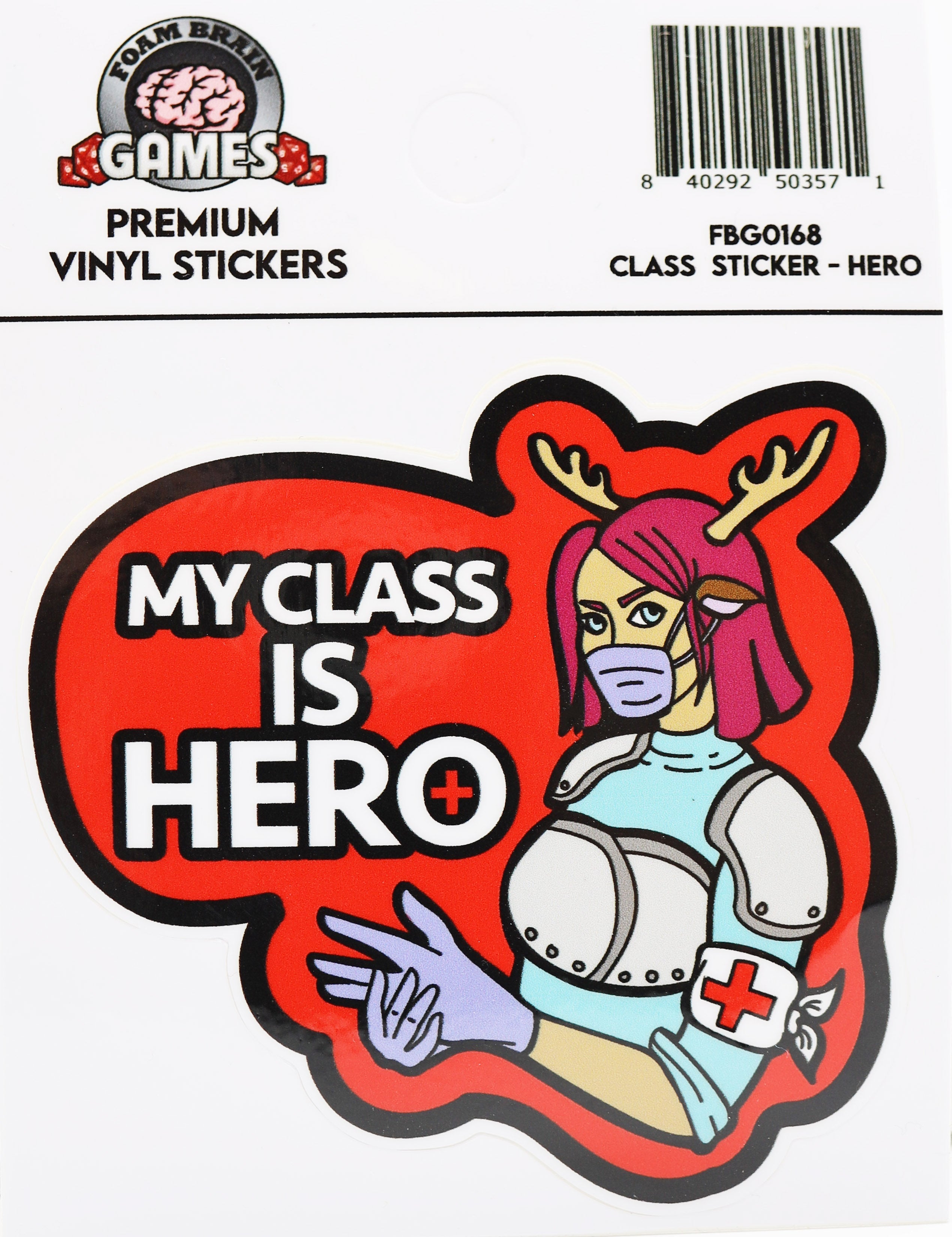 My Class Is Hero Sticker  Foam Brain Games | D20 Games