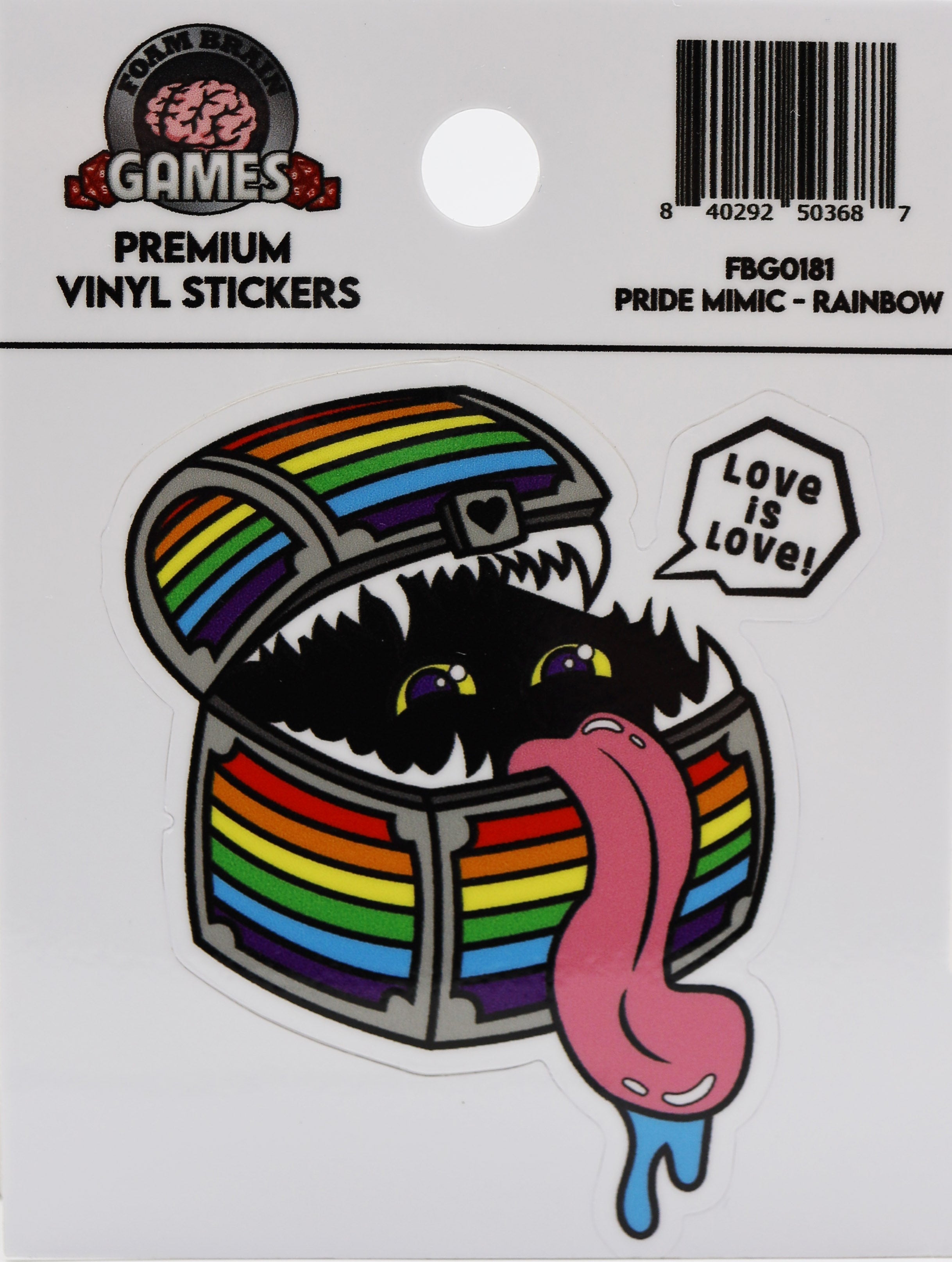 Pride Mimic Sticker: Rainbow Stickers Foam Brain Games | D20 Games