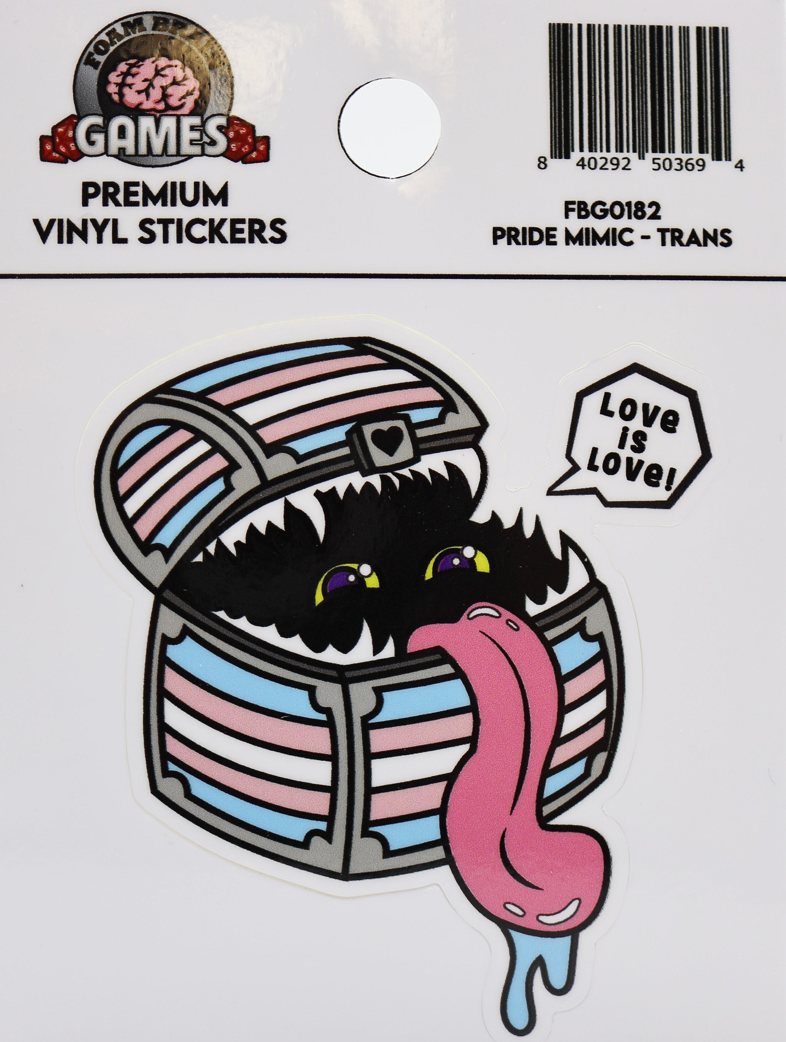 Pride Mimic Sticker: Trans Stickers Foam Brain Games | D20 Games