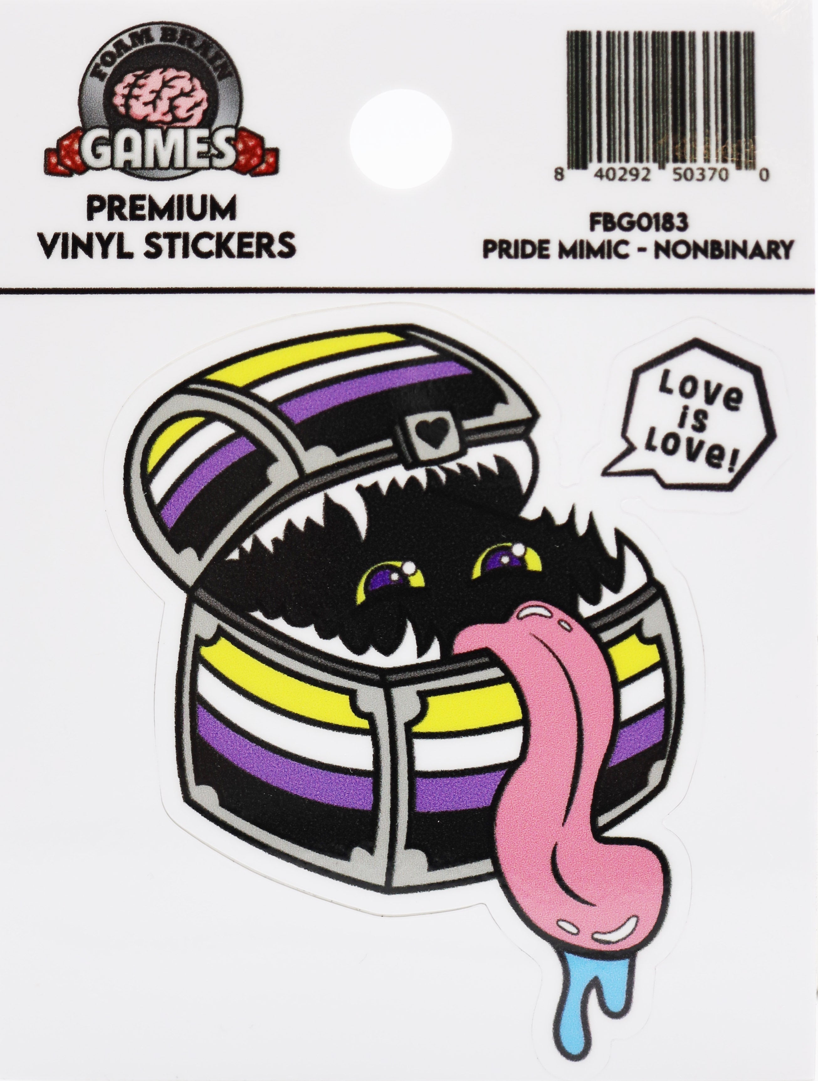 Pride Mimic Sticker: Nonbinary Stickers Foam Brain Games | D20 Games