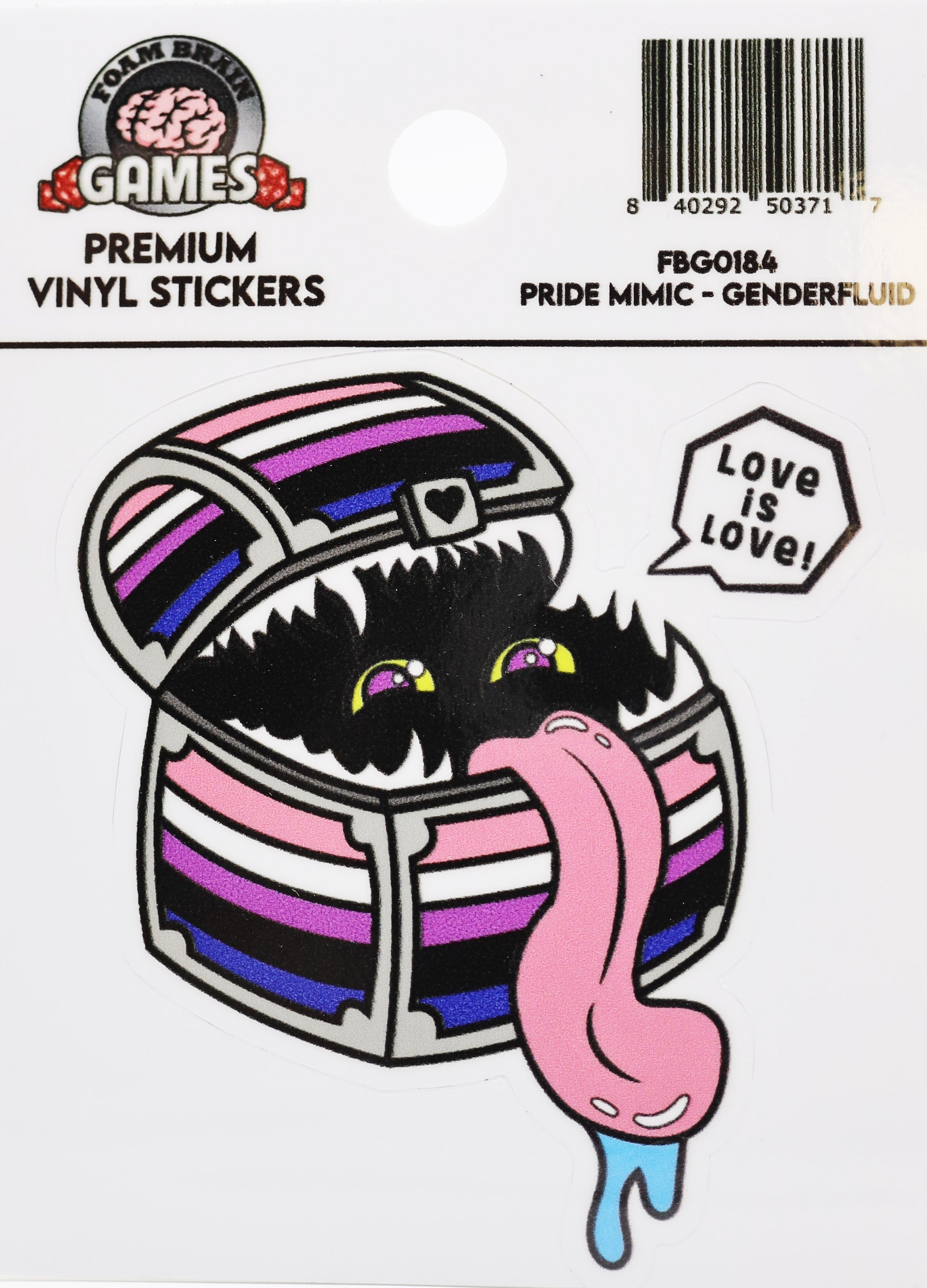 Pride Mimic Sticker: Genderfluid Stickers Foam Brain Games | D20 Games