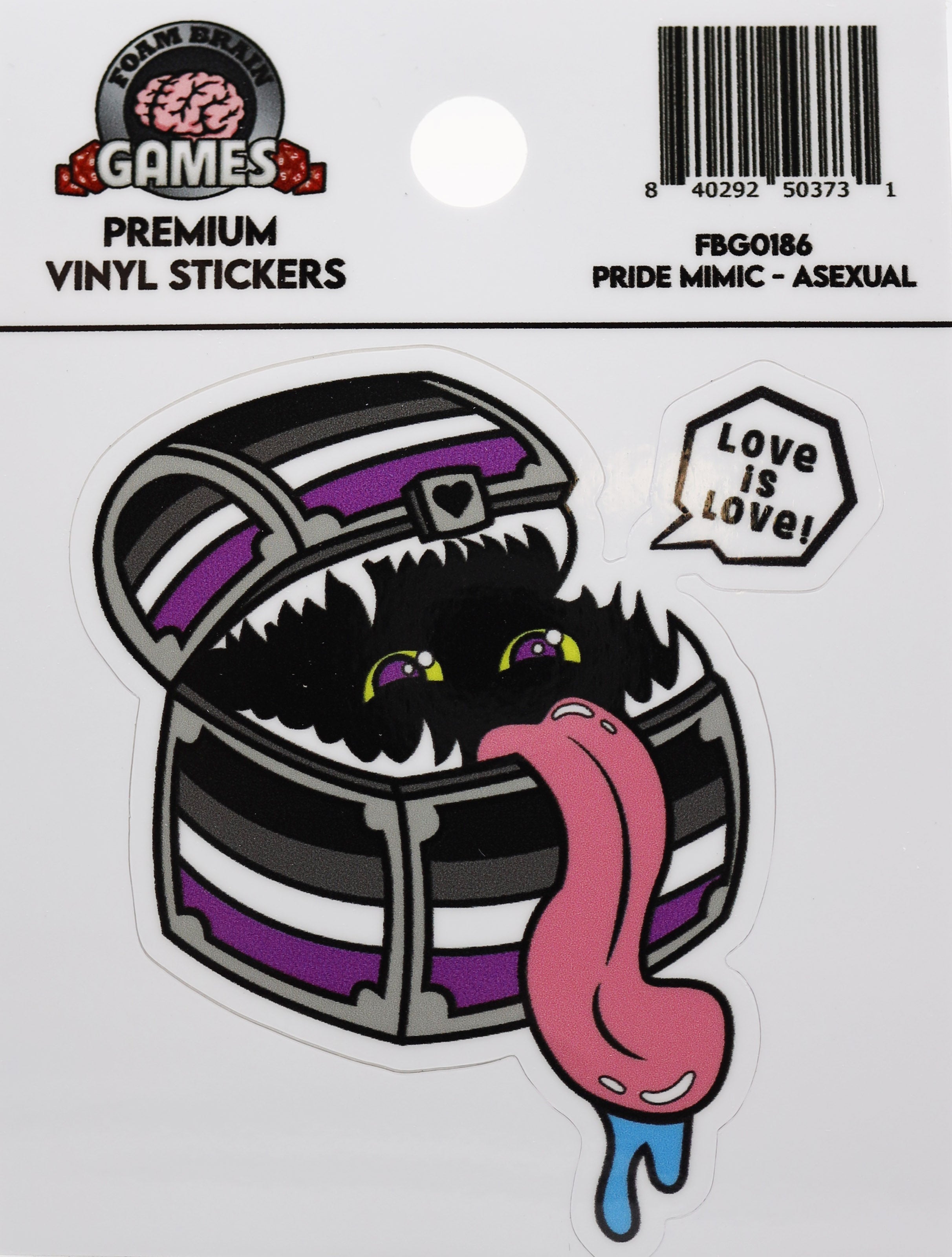 Pride Mimic Sticker: Asexual Stickers Foam Brain Games | D20 Games