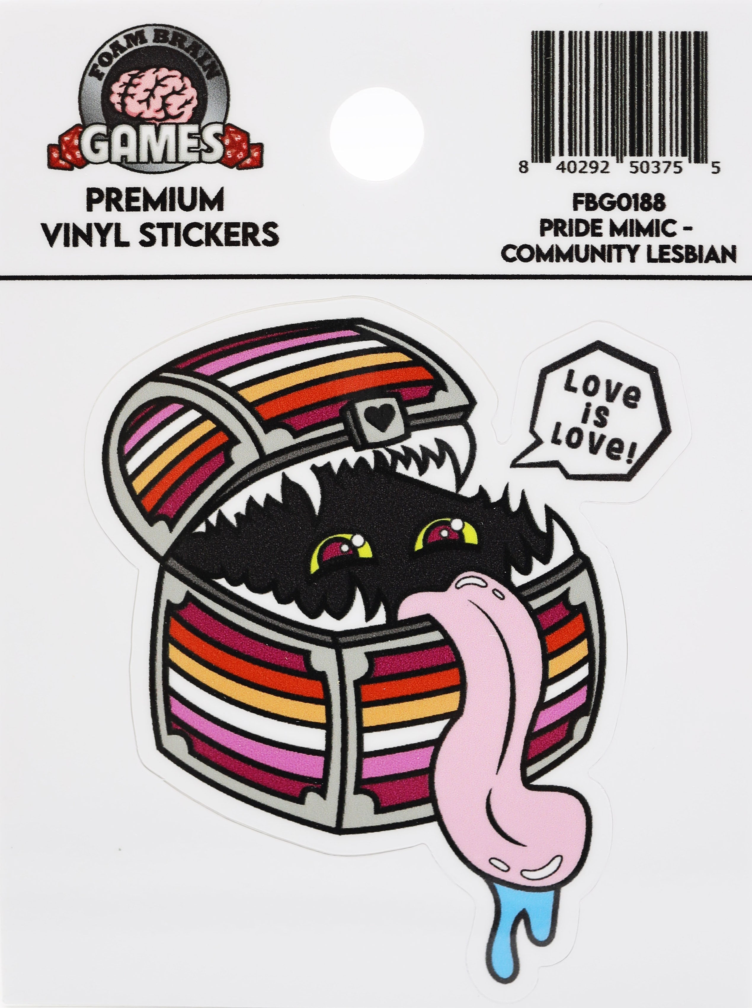 Pride Mimic Sticker: Community Lesbian Stickers Foam Brain Games | D20 Games