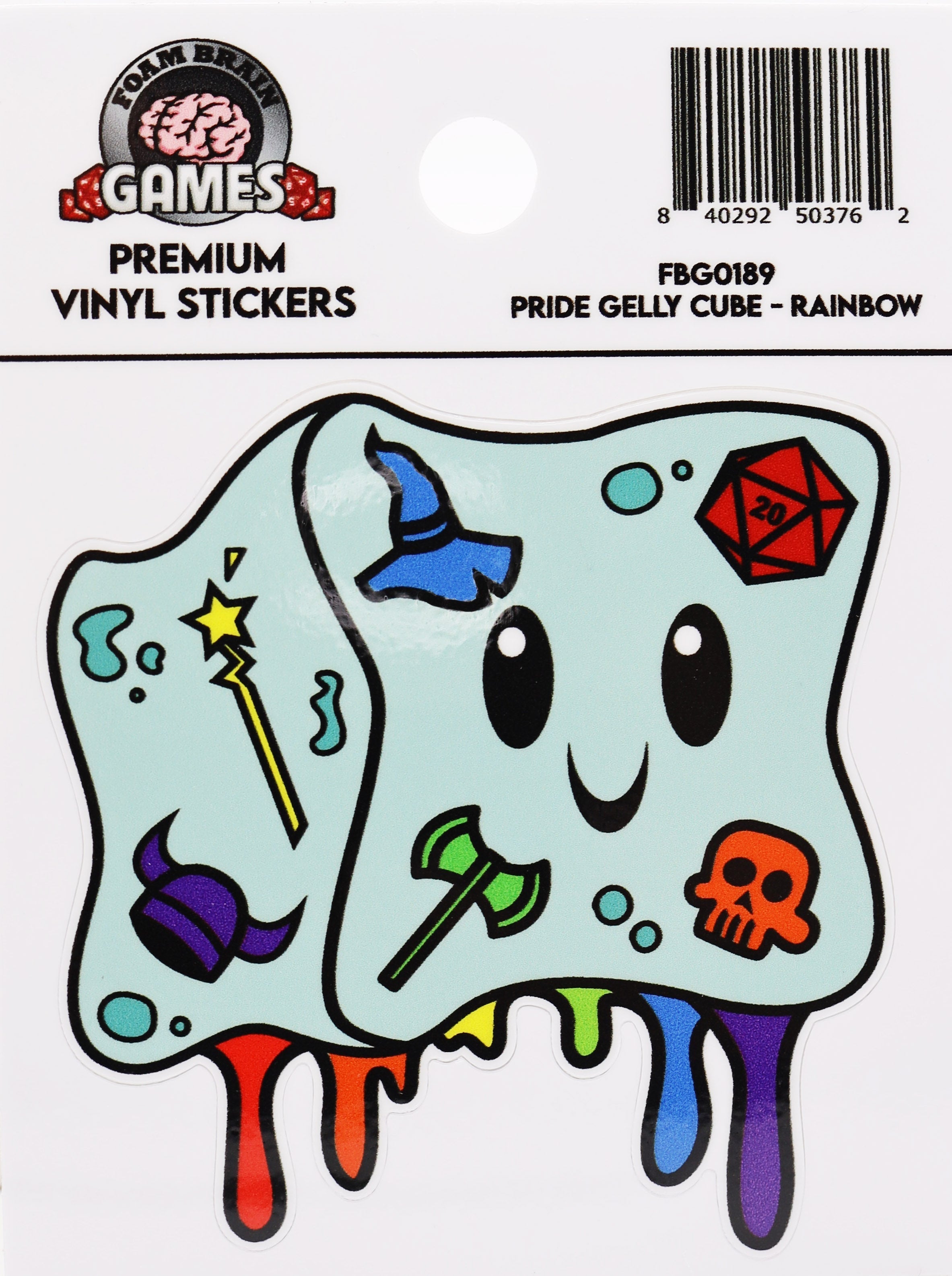 Pride Gelly Cube Sticker: Rainbow Stickers Foam Brain Games | D20 Games