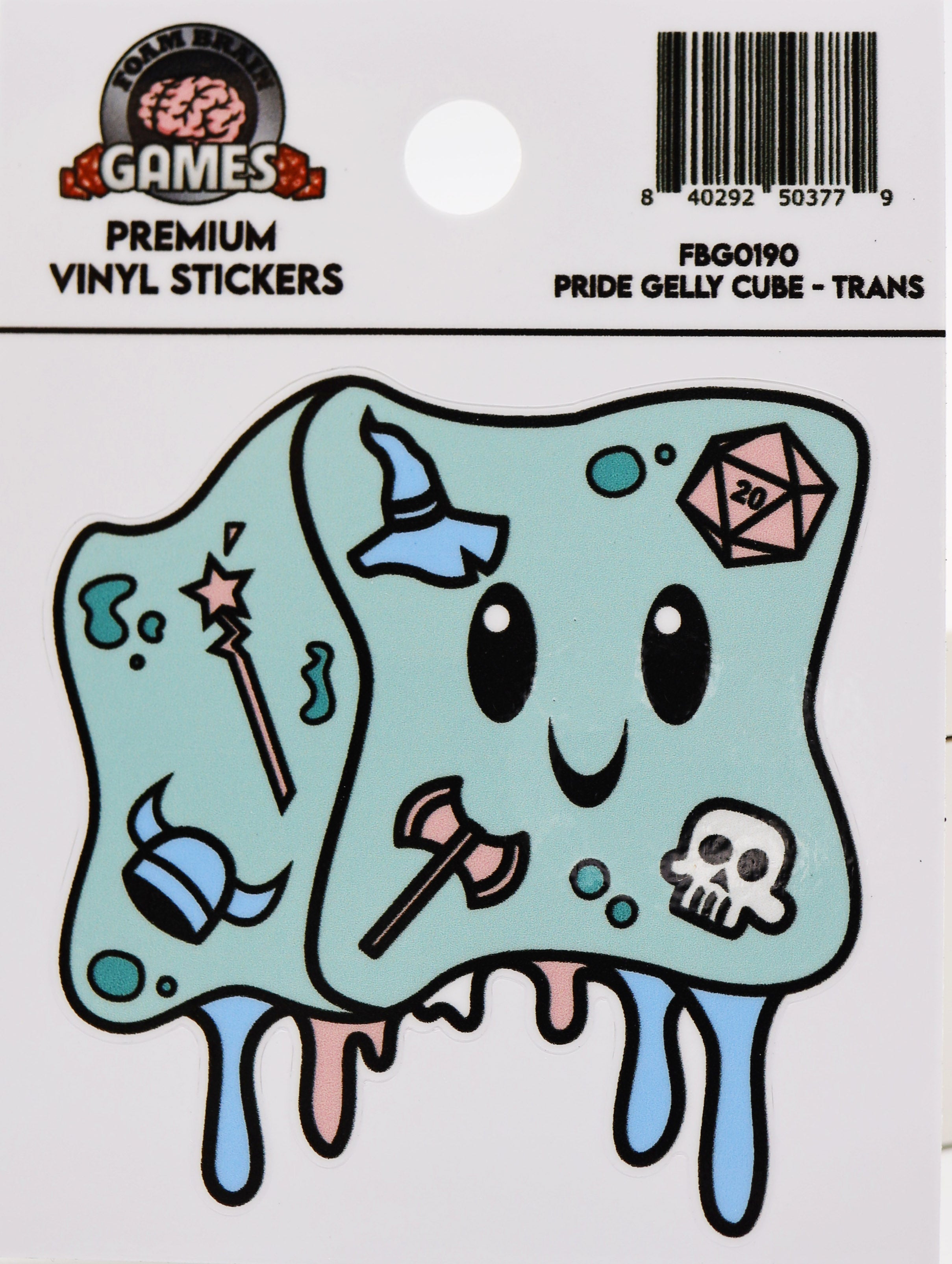 Pride Gelly Cube Sticker: Transgender Stickers Foam Brain Games | D20 Games