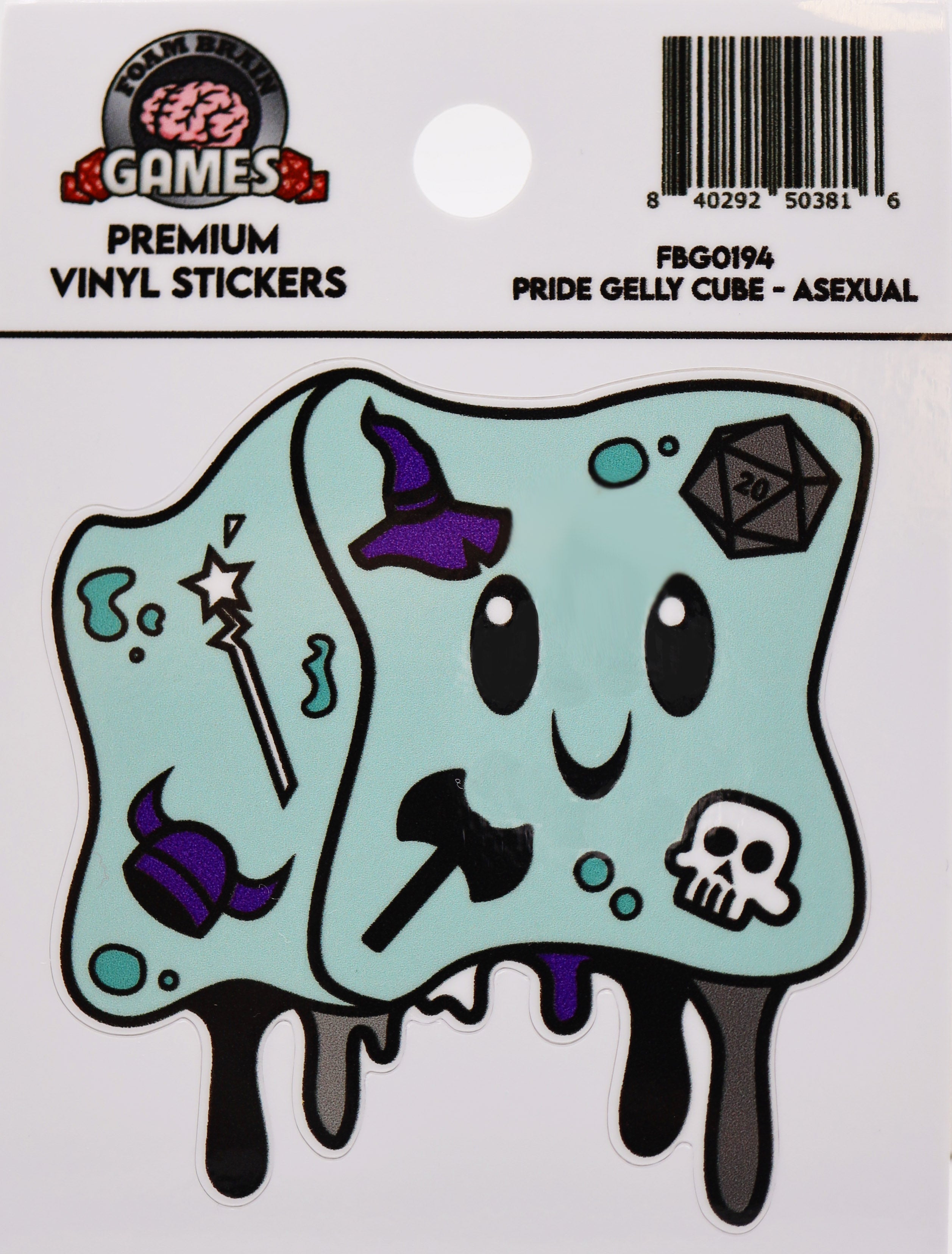 Pride Gelly Cube Sticker: Asexual Stickers Foam Brain Games | D20 Games