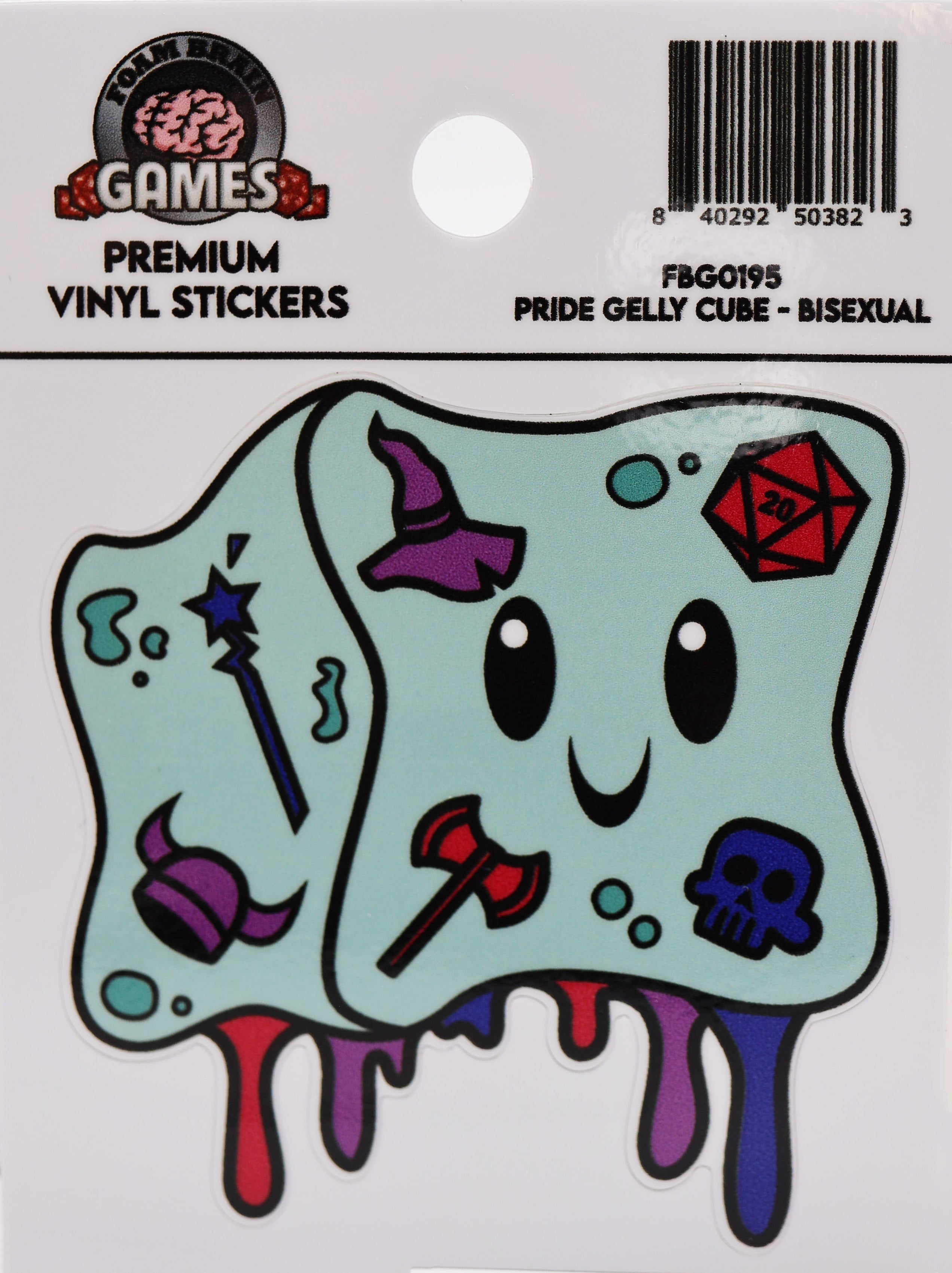 Pride Gelly Cube Sticker: Bisexual Stickers Foam Brain Games | D20 Games