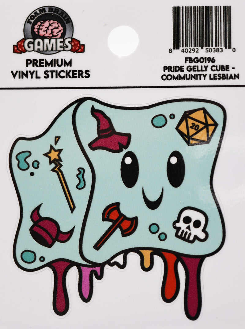 Pride Gelly Cube Sticker: Community Lesbian Stickers Foam Brain Games