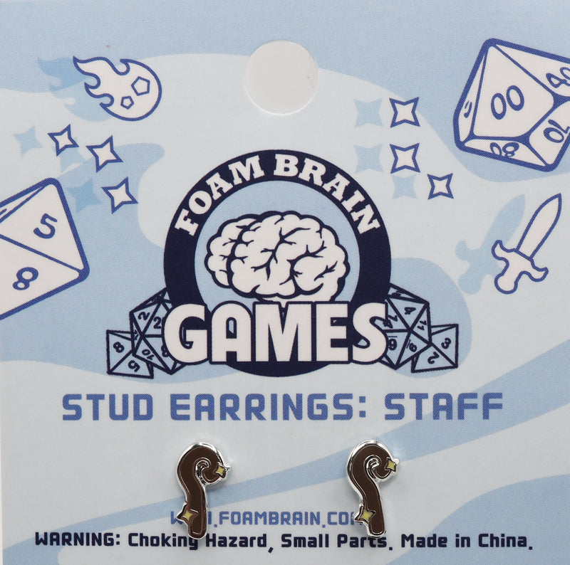 Stud Earrings: Staff  Foam Brain Games